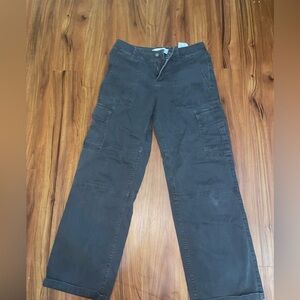 Charcoal low rise cargo pants